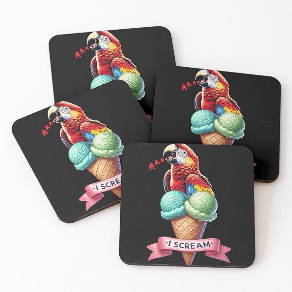 Item preview, I Scream Scarlet Macaw Parrot Lover Birding designed and sold by Kimberley King Art  King Art.