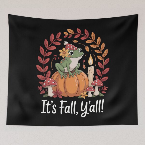 Item preview, Fall Kawaii Cottagecore Aesthetic Frog Mushroom designed and sold by blueyeeti.
