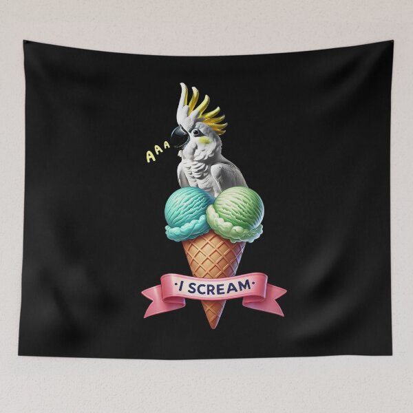 Item preview, I Scream Sulphur-Crested Cockatoo Parrot Lover Birding designed and sold by Kimberley King Art  King Art.