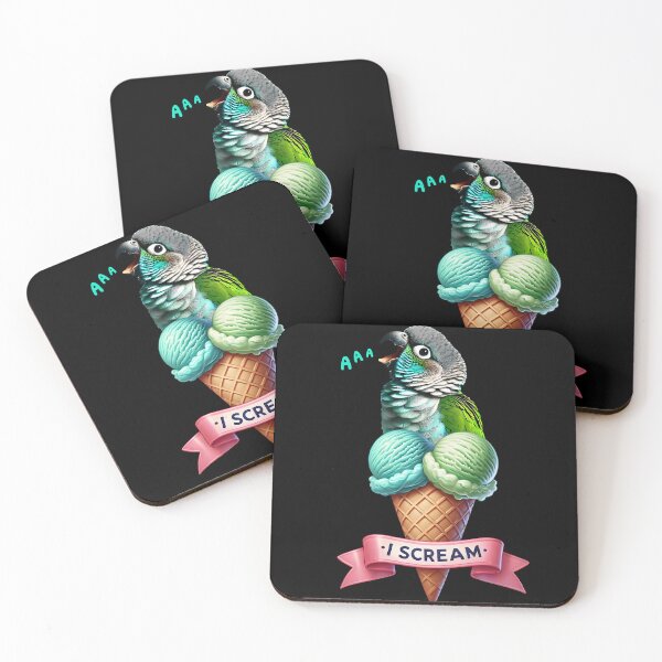 Item preview, I Scream Turquoise Green Cheeked Conure Parrot Lover Birding designed and sold by Kimberley King Art  King Art.