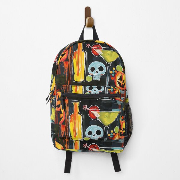 Item preview, Raise a Toast to Halloween with a Vibrant Martini Jack-o-Lantern and Playful Skull designed and sold by OlfactoART Studio.