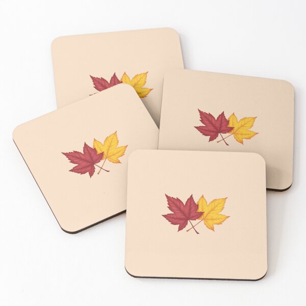 Item preview, Cozy autumn red & yellow leaf design (Beige) designed and sold by designsoftinaa.