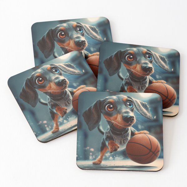 Item preview, Dachshund playing basketball designed and sold by Wagging-Tales.