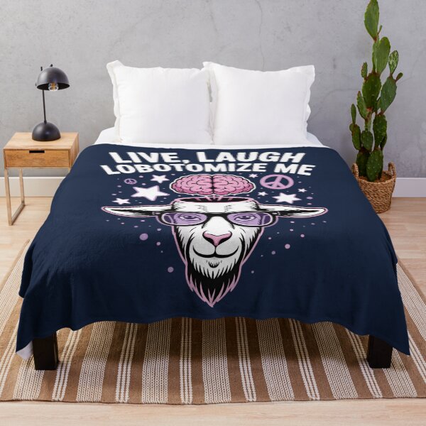 Item preview, Live Laugh Lobotomize Me Funny Goat Brain Dark Humor Design designed and sold by FreshVibe Prints.