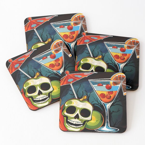 Item preview, Toast to a Spooky Halloween Night with Vibrant Skull Pumpkin and Citrus Cocktail designed and sold by OlfactoART Studio.