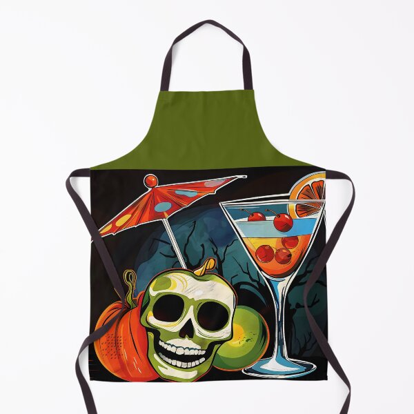 Item preview, Toast to a Spooky Halloween Night with Vibrant Skull Pumpkin and Citrus Cocktail designed and sold by OlfactoART Studio.