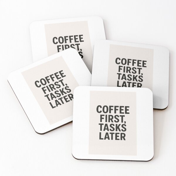 Item preview, Coffee First, Tasks Later – Minimalist Typography Design designed and sold by CamonicaVisual.