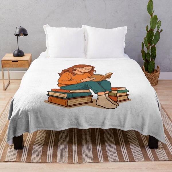 Item preview, Girl Reading Books – Bibliophile Art designed and sold by Wear Sculpt.