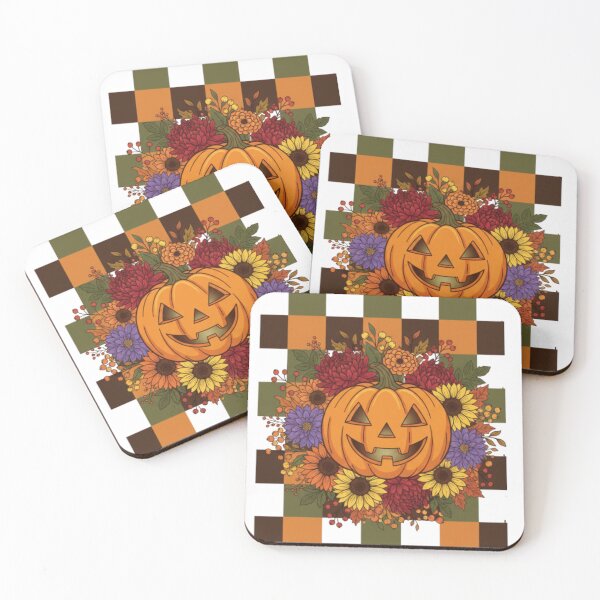Item preview, Checkered Rustic Floral Fall Pumpkin designed and sold by Catzelle.