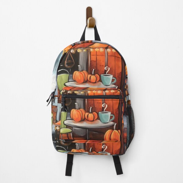 Item preview, Experience New York's Halloween Streets with Pumpkins Coffee and Vintage Taxi Charm designed and sold by OlfactoART Studio.