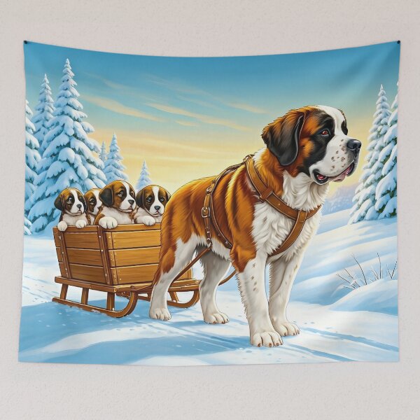 Item preview, Motherhood of the St. Bernard designed and sold by PawPrintedArt.