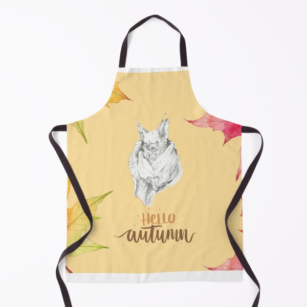 Item preview, Hello Autumn: illustrazione di pipistrello a matita con foglie designed and sold by ArcanaAtelier.
