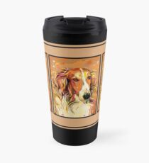 Borzoi Boris Pop Art - Tan Travel Mug