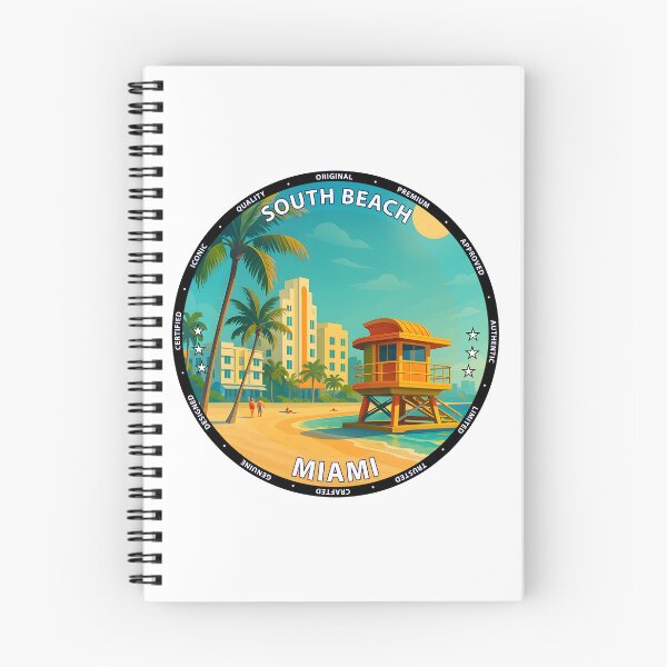 Item preview, Miami South Beach Art Deco Skyline - Tropical Travel Poster USA designed and sold by inkNext.