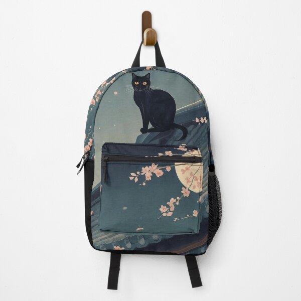 Item preview, Title: Silent Night Lucky Cat – Japanese Sakura Art designed and sold by Jocamedahub.