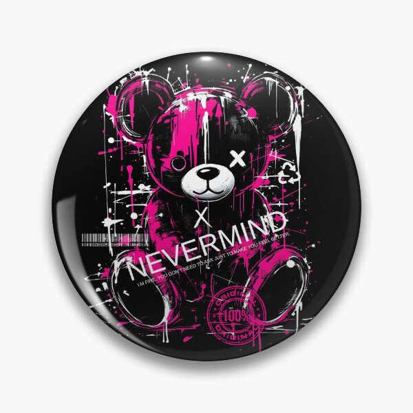 Item preview, Graffiti Teddy Bear T-Shirt – Funny NEVERMIND Quote, Urban Streetwear Art designed and sold by TEEGRAF Design.
