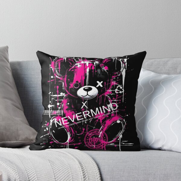 Item preview, Graffiti Teddy Bear T-Shirt – Funny NEVERMIND Quote, Urban Streetwear Art designed and sold by TEEGRAF Design.