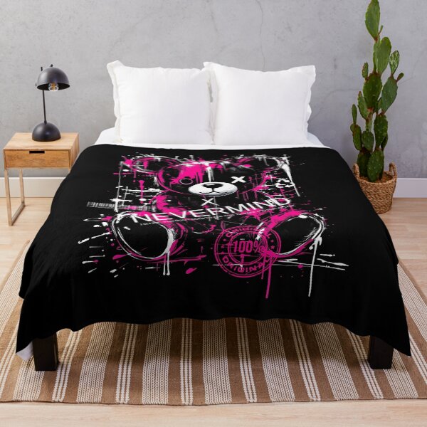 Item preview, Graffiti Teddy Bear T-Shirt – Funny NEVERMIND Quote, Urban Streetwear Art designed and sold by TEEGRAF Design.