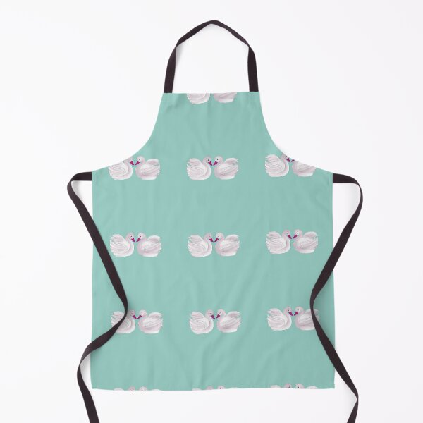 Item preview, Swans in serene waters repeating pattern - teal blue designed and sold by Svasti Arts and Designs.