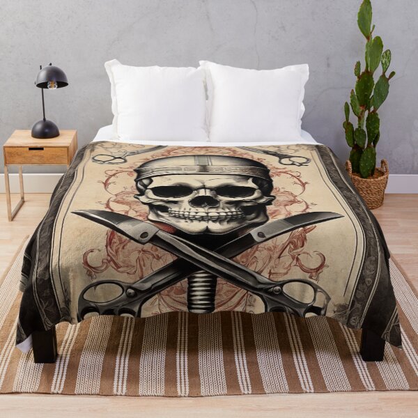 Item preview, Dark Barber Skull – Vintage Tattoo Poster designed and sold by Antik by Schulz.