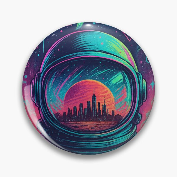 Item preview, Retro Futuristic Astronaut Helmet – Cosmic City T-Shirt designed and sold by DailyVibeShop.