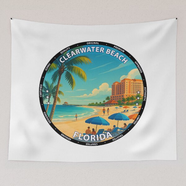 Item preview, Clearwater Beach Florida Sunset - Tropical Travel Poster USA designed and sold by inkNext.