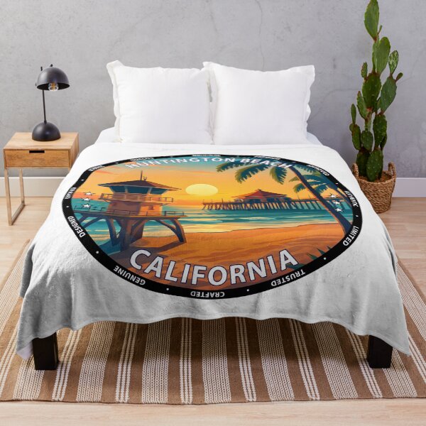 Item preview, Huntington Beach California Poster - Surf, Sunset & Palm Trees USA designed and sold by inkNext.