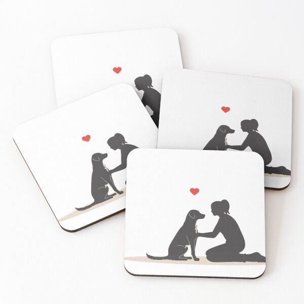 Item preview, Minimalist Dog Love – Human and Dog Silhouette with Heart designed and sold by Jocamedahub.