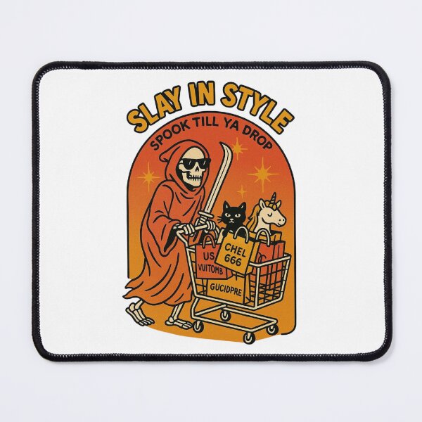 Item preview, SLAY IN STYLE – Grim Reaper Shopping Tee Halloween Goth Classic T-Shirt designed and sold by inkfluenceart.
