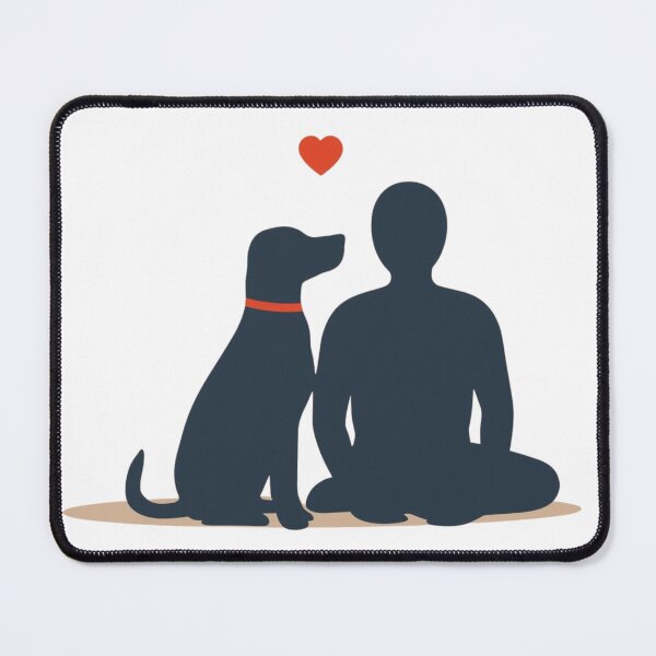 Item preview, Minimalist Dog Love – Human and Dog Silhouette with Heart designed and sold by Jocamedahub.