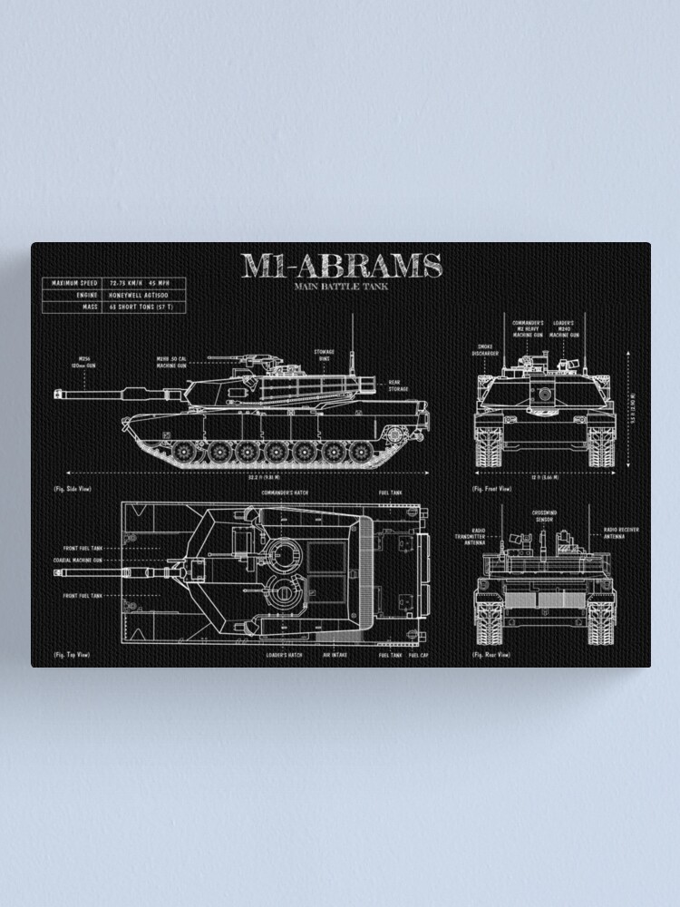 M1 ABRAMS- Main Battle Tank (White Stencil - No Background