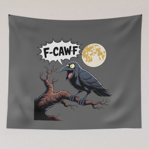 Item preview, Cuervo F-CAW-F – Diseño de humor negro con un cuervo gótico divertido designed and sold by UrbanHowlz.