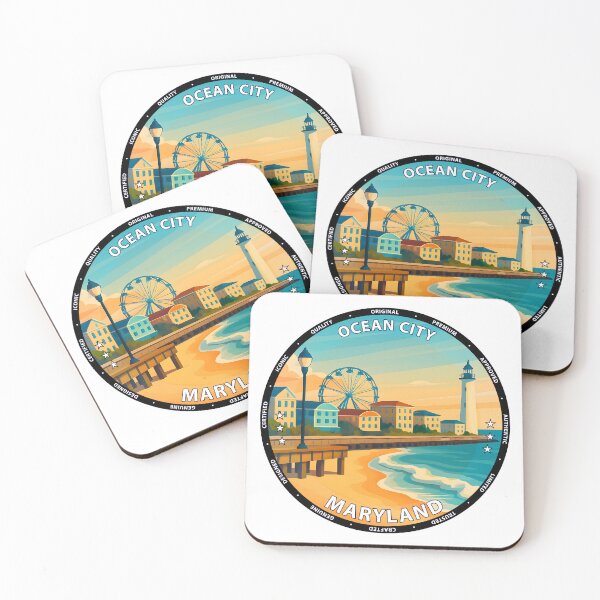 Item preview, Ocean City Maryland Travel Poster - Beach Boardwalk & Summer Vibes USA designed and sold by inkNext.