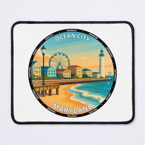 Item preview, Ocean City Maryland Travel Poster - Beach Boardwalk & Summer Vibes USA designed and sold by inkNext.