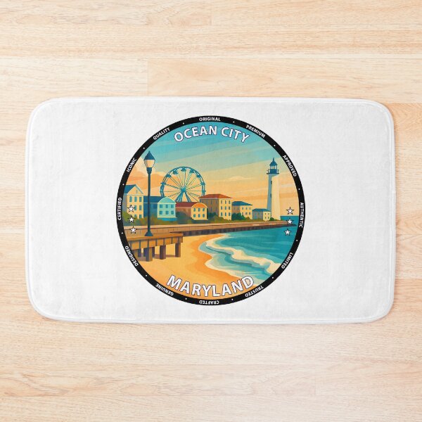 Item preview, Ocean City Maryland Travel Poster - Beach Boardwalk & Summer Vibes USA designed and sold by inkNext.