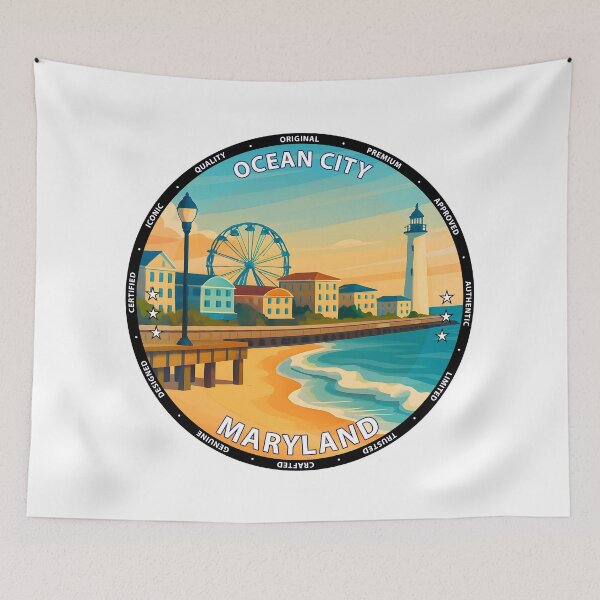 Item preview, Ocean City Maryland Travel Poster - Beach Boardwalk & Summer Vibes USA designed and sold by inkNext.