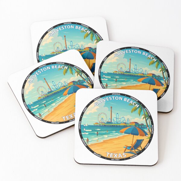Item preview, Galveston Beach Texas Travel Poster - Coastal Wall Art & Summer Decor designed and sold by inkNext.