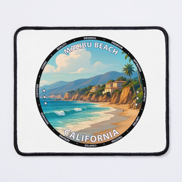 Item preview, Malibu Beach California Sunset - Vintage Travel Poster USA designed and sold by inkNext.