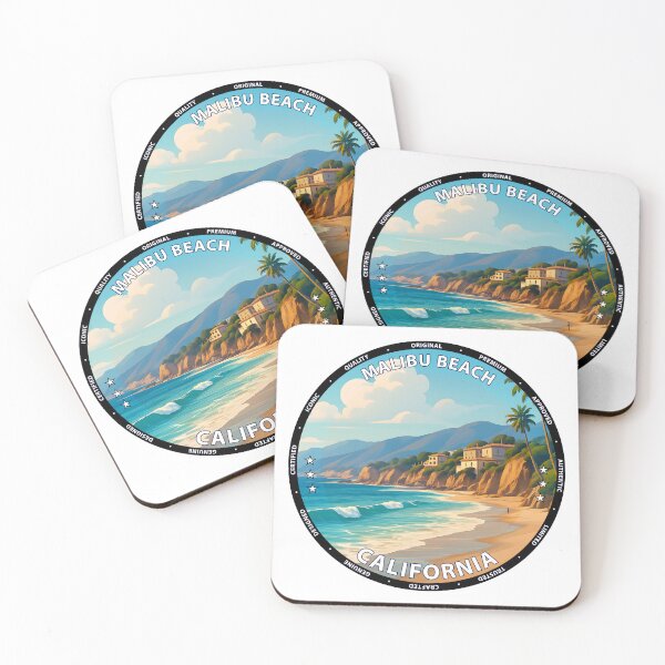 Item preview, Malibu Beach California Sunset - Vintage Travel Poster USA designed and sold by inkNext.