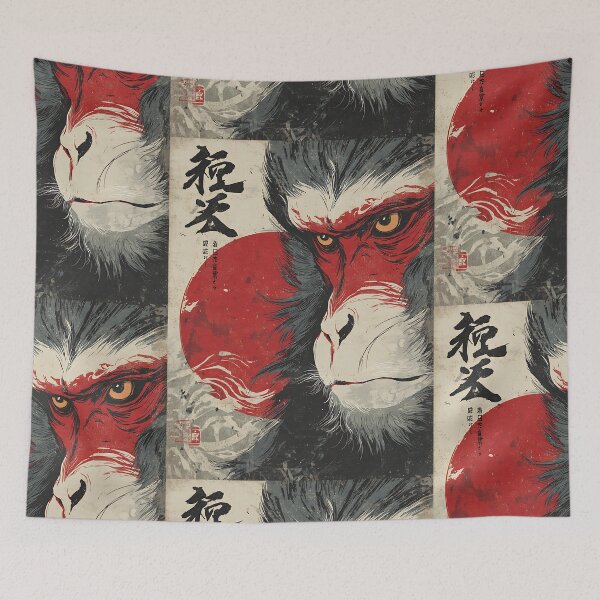 Item preview, Peaceful Japanese Macaque Art designed and sold by bapupa.