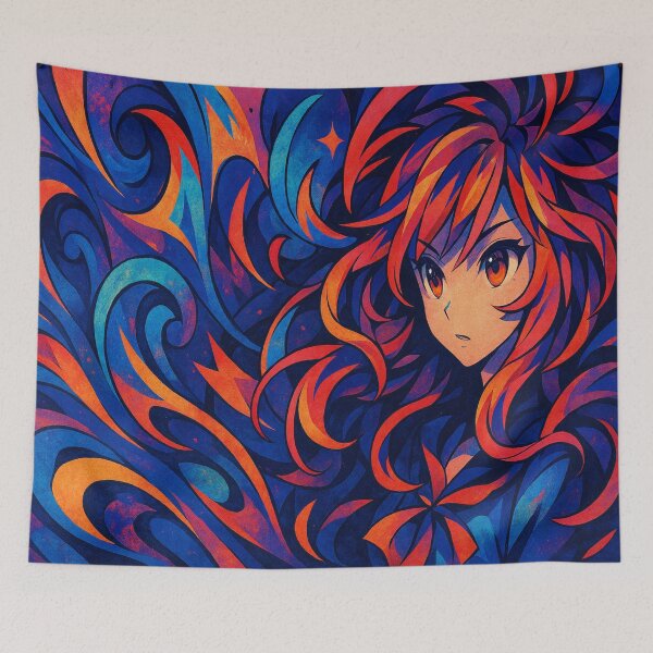 Item preview, Dreamy Hair Vibes – Multicolor Anime Energy meets Abstract Art Explosion designed and sold by FotoworldEdel.