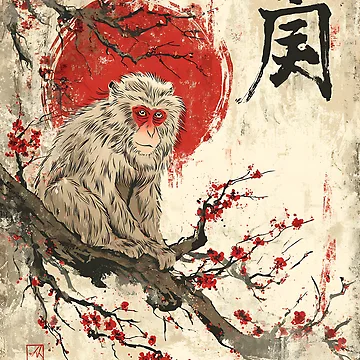 Curious Japanese Macaque Art