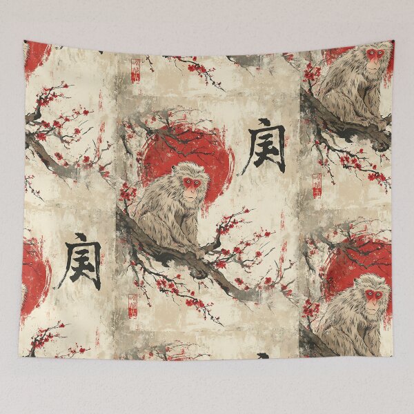 Item preview, Curious Japanese Macaque Art designed and sold by bapupa.