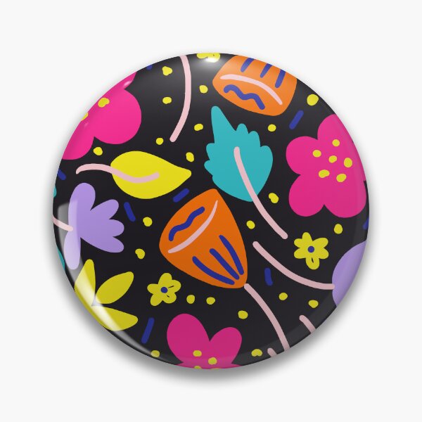 Artikelvorschau, Lebendige Frühlingsblumen auf schwarzem Hintergrund entworfen und verkauft von Farissa Designs.