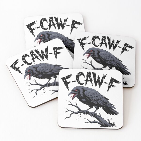 Item preview, F-CAW-F Raven – Funny Gothic Crow Dark Humor Design designed and sold by UrbanHowlz.