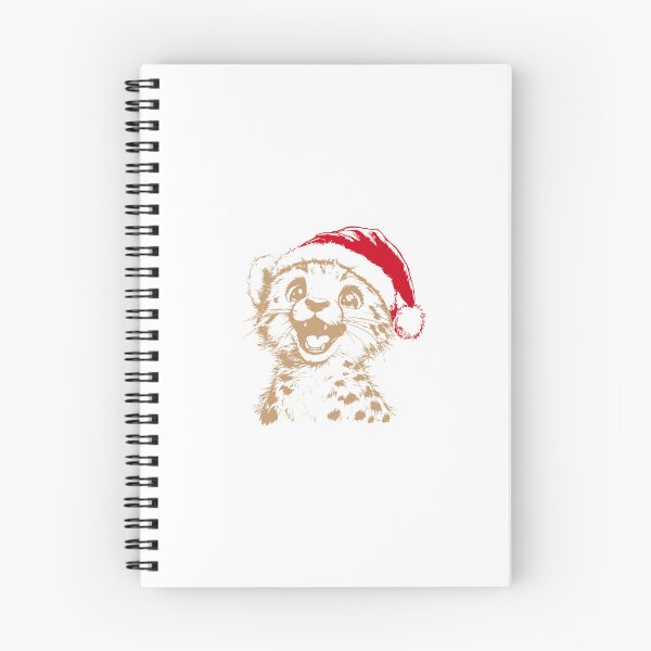 Item preview, Christmas Leopard Cub with Santa Hat designed and sold by JollyCritters.