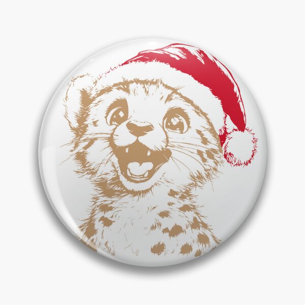Item preview, Christmas Leopard Cub with Santa Hat designed and sold by JollyCritters.