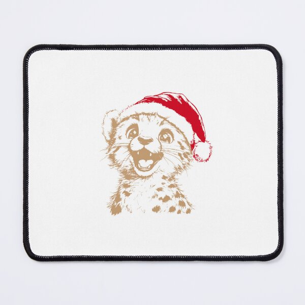Item preview, Christmas Leopard Cub with Santa Hat designed and sold by JollyCritters.