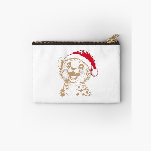 Item preview, Christmas Leopard Cub with Santa Hat designed and sold by JollyCritters.