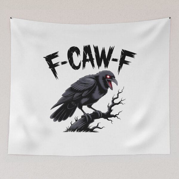 Item preview, Cuervo F-CAW-F – Diseño de humor negro con un cuervo gótico divertido designed and sold by UrbanHowlz.